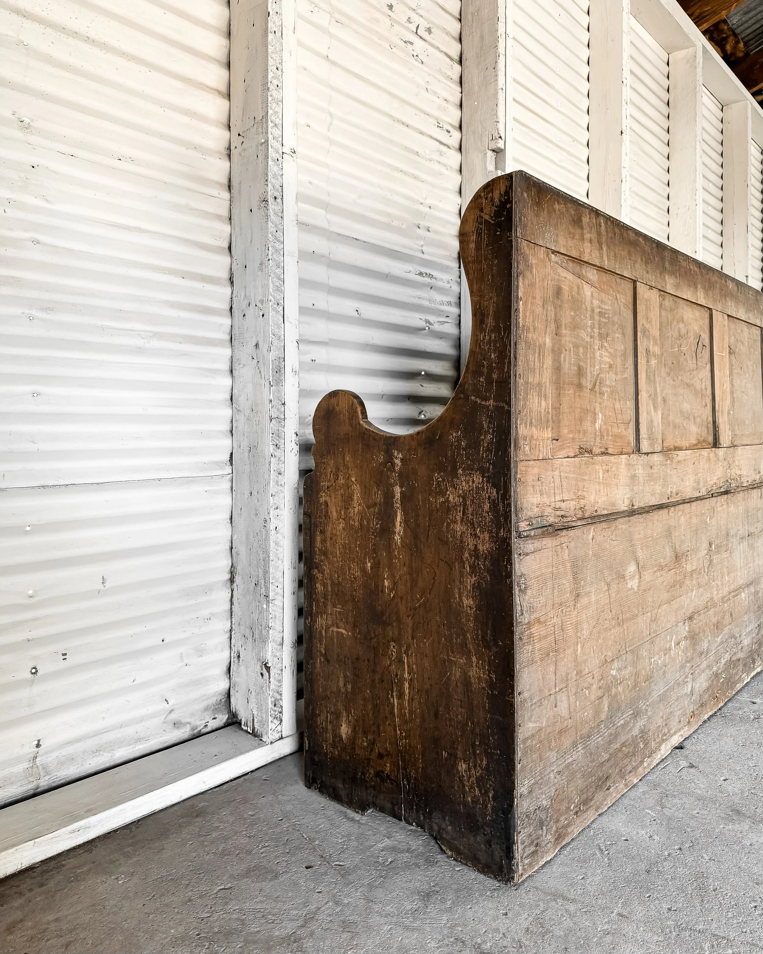19th Century French Box Settle Bench — East End Salvage